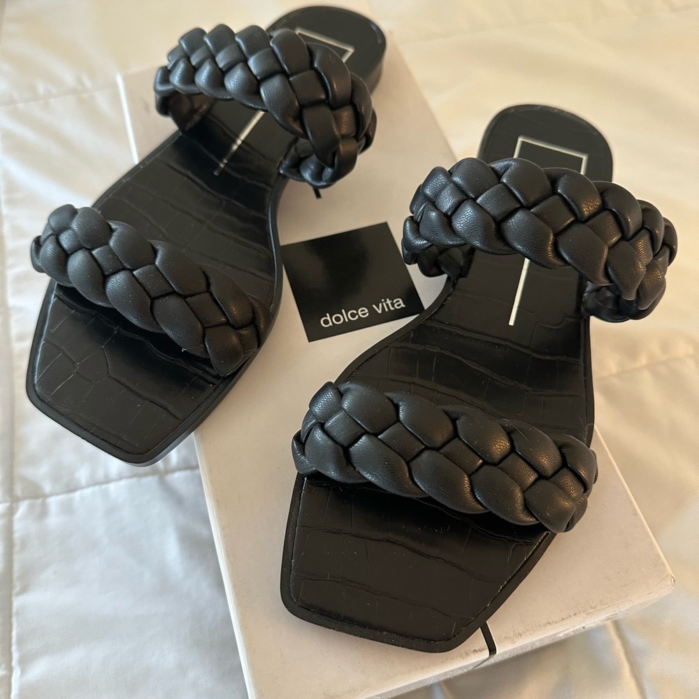 Dolce Vita Black Braided Sandals for Women